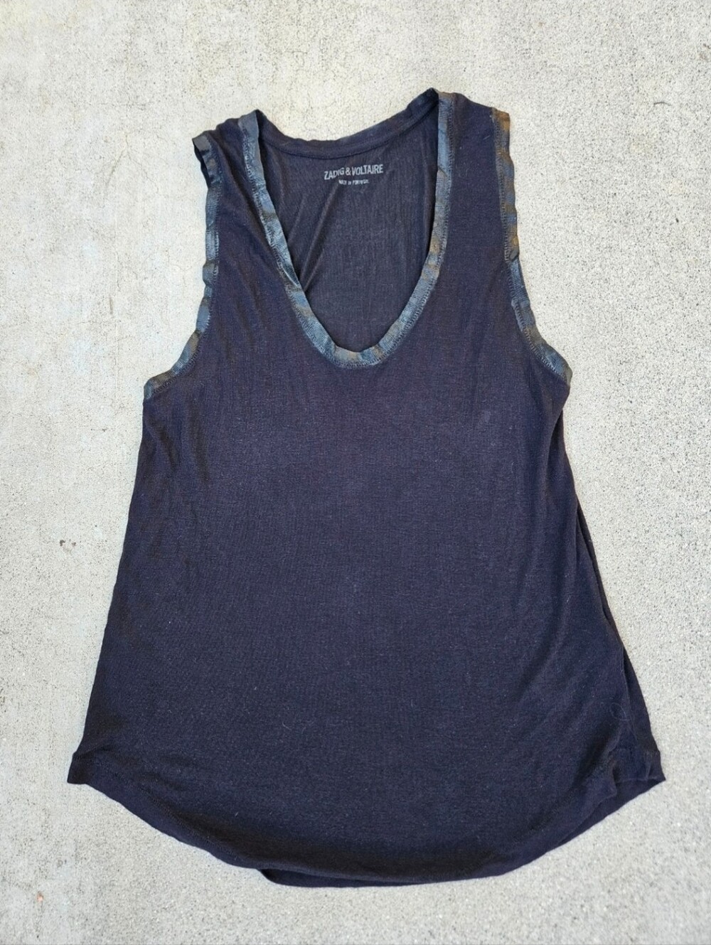 LIKE NEW Zadig & Voltaire 100% MODAL Black Cute Edge Detail MED Super Soft